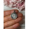 925 Sterling Silver Pendant-Medal Rose Length 1.3 In