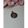 925 Sterling Silver Pendant-Medal Rose Length 1.3 In