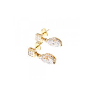 14K YELLOW GOLD CZ EARRINGS