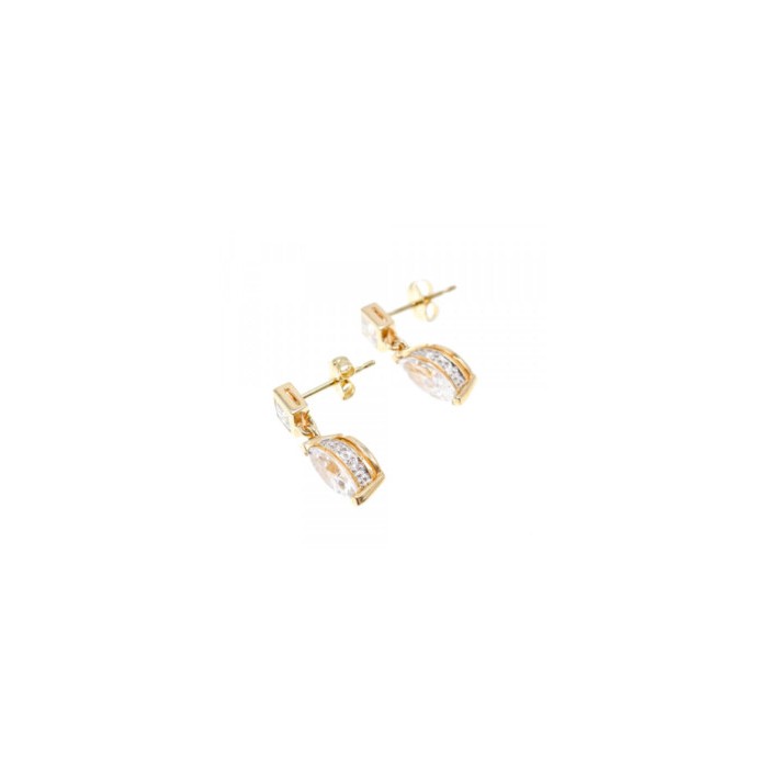 14K YELLOW GOLD CZ EARRINGS