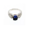 925 Sterling Silver Blue & White CZ Ring Size 11