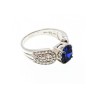 925 Sterling Silver Blue & White CZ Ring Size 11