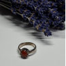 925 Sterling Silver Amber Ring Size 6