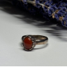 925 Sterling Silver Amber Ring Size 6