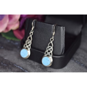 925 Sterling Silver Larimar Earrings