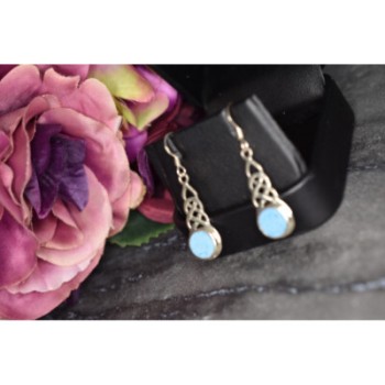 925 Sterling Silver Larimar Earrings