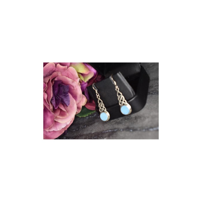 925 Sterling Silver Larimar Earrings