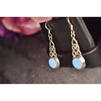 925 Sterling Silver Larimar Earrings