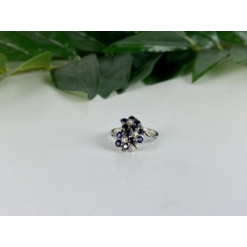 925 Sterling Silver Sapphire & CZ 