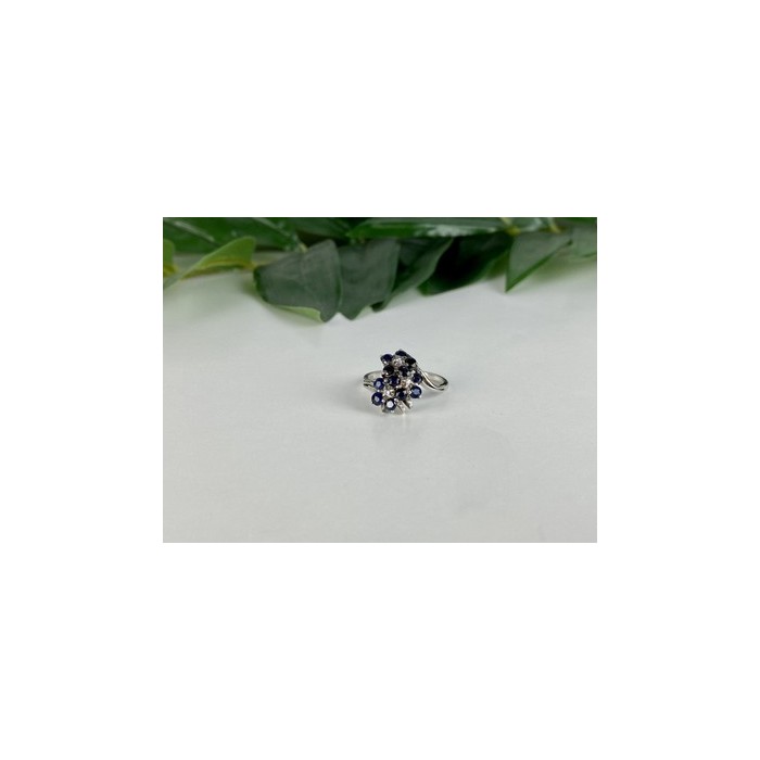 925 Sterling Silver Sapphire & CZ 