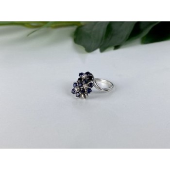 925 Sterling Silver Sapphire & CZ 