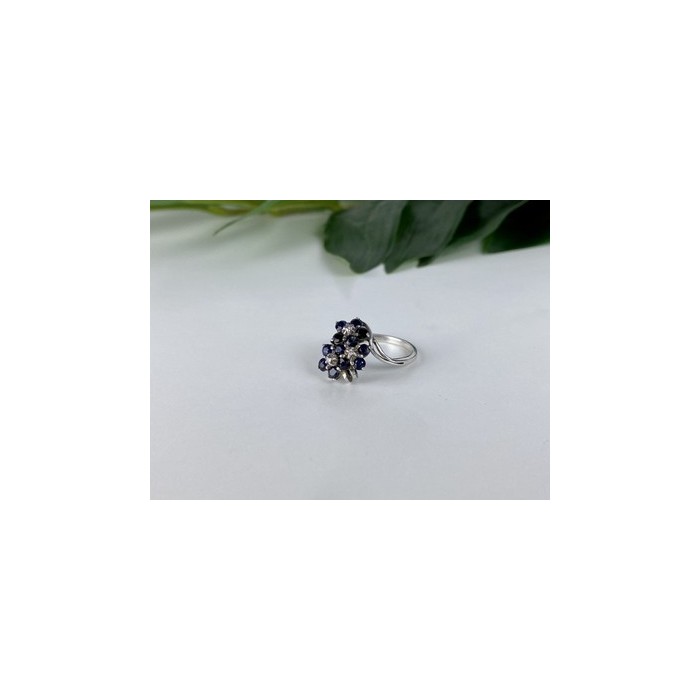 925 Sterling Silver Sapphire & CZ 