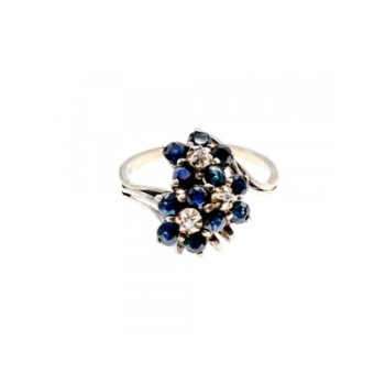 925 Sterling Silver Sapphire & CZ 