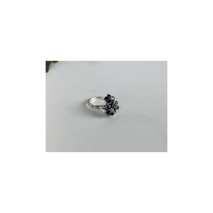 925 Sterling Silver Sapphire & CZ 