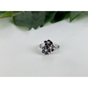 925 Sterling Silver Sapphire & CZ 