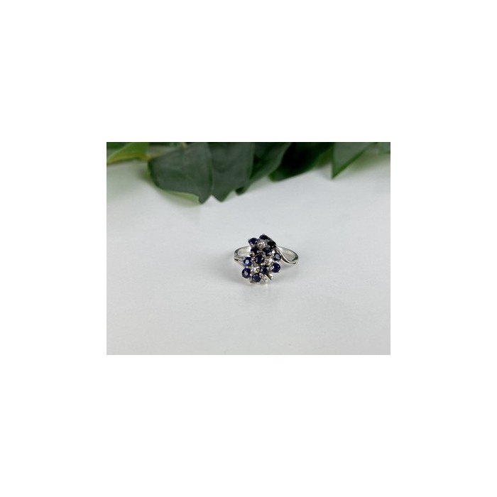 925 Sterling Silver Sapphire & CZ 