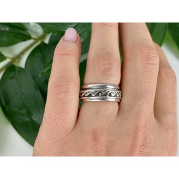 Vintage 925 Sterling Silver Spinner Band Ring Size 6.75