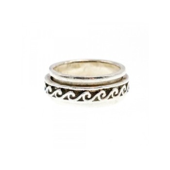 Vintage 925 Sterling Silver Spinner Band Ring Size 6.75