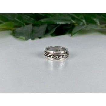 Vintage 925 Sterling Silver Spinner Band Ring Size 6.75