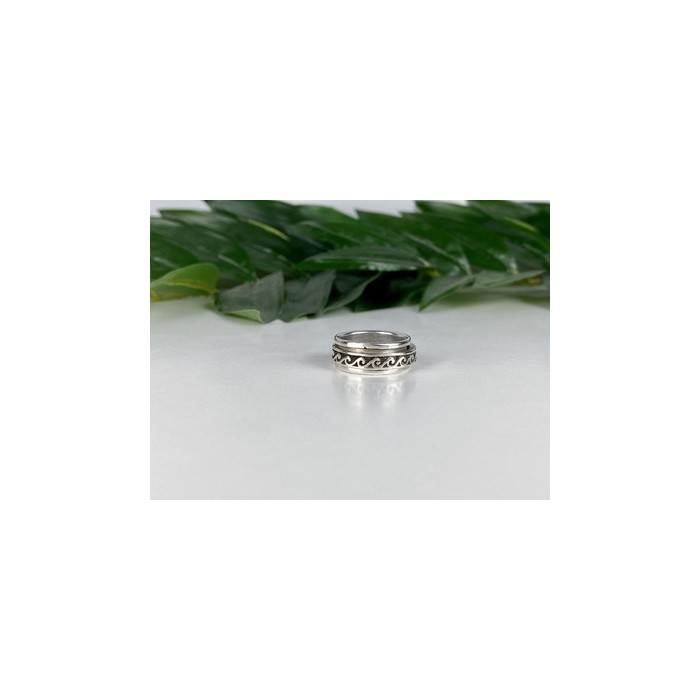 Vintage 925 Sterling Silver Spinner Band Ring Size 6.75