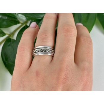 Vintage 925 Sterling Silver Spinner Band Ring Size 6.75