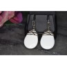 925 STERLING SILVER WHITE AGATE EARRINGS