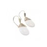 925 STERLING SILVER WHITE AGATE EARRINGS
