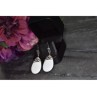 925 STERLING SILVER WHITE AGATE EARRINGS