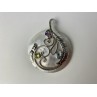 925 STERLING SILVER TOPAZ, AMETHYST, PERIDOT, MOTHER OF PEARL PENDANT
