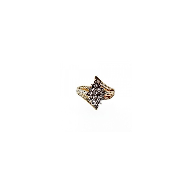 925 Sterling Silver Gold Plated CZ Ring Size 10