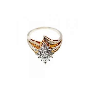 925 Sterling Silver Gold Plated CZ Ring Size 10