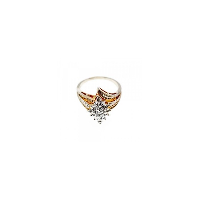 925 Sterling Silver Gold Plated CZ Ring Size 10