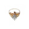 925 Sterling Silver Gold Plated CZ Ring Size 10