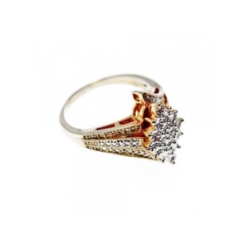 925 Sterling Silver Gold Plated CZ Ring Size 10