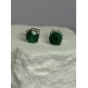 925 Sterling Silver Emerald Earrings Length 0.27 Inch
