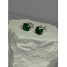 925 Sterling Silver Emerald Earrings Length 0.27 Inch
