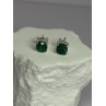 925 Sterling Silver Emerald Earrings Length 0.27 Inch