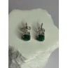 925 Sterling Silver Emerald Earrings Length 0.27 Inch