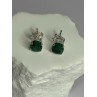 925 Sterling Silver Emerald Earrings Length 0.27 Inch