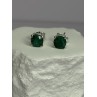 925 Sterling Silver Emerald Earrings Length 0.27 Inch