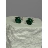 925 Sterling Silver Emerald Earrings Length 0.27 Inch