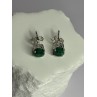 925 Sterling Silver Emerald Earrings Length 0.27 Inch