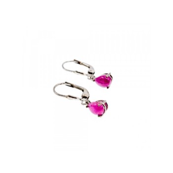 925 Sterling Silver Pink Spinel Earrings