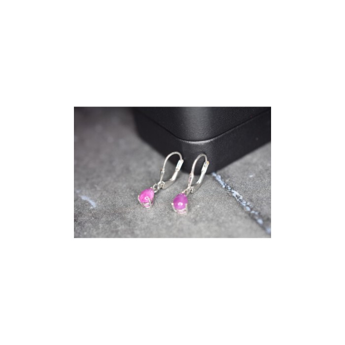 925 Sterling Silver Pink Spinel Earrings