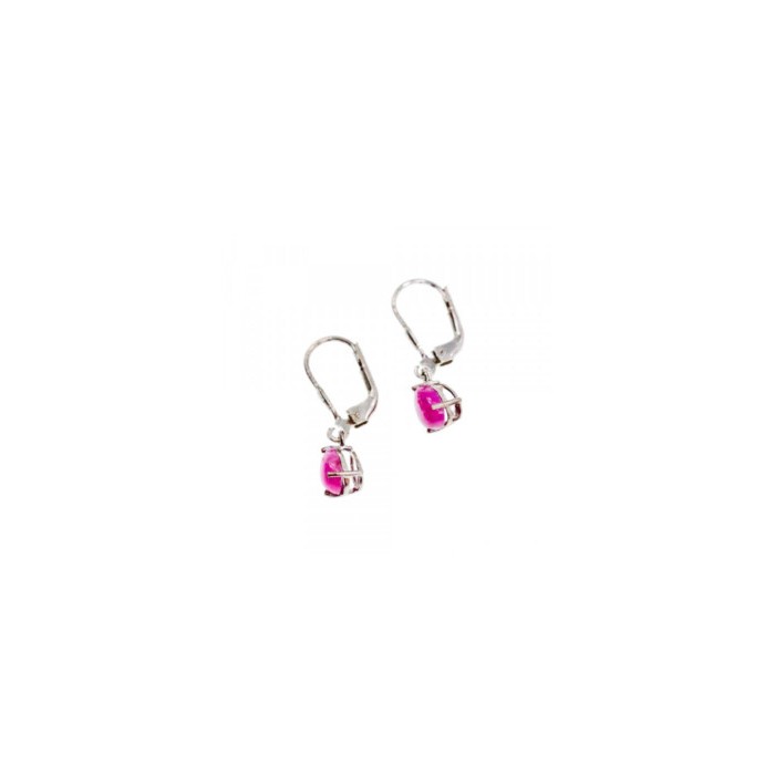 925 Sterling Silver Pink Spinel Earrings