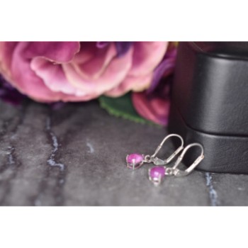 925 Sterling Silver Pink Spinel Earrings