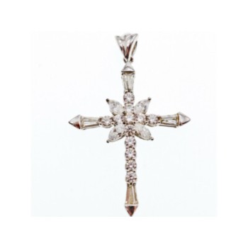 925 Sterling Silver CZ Cross Pendant