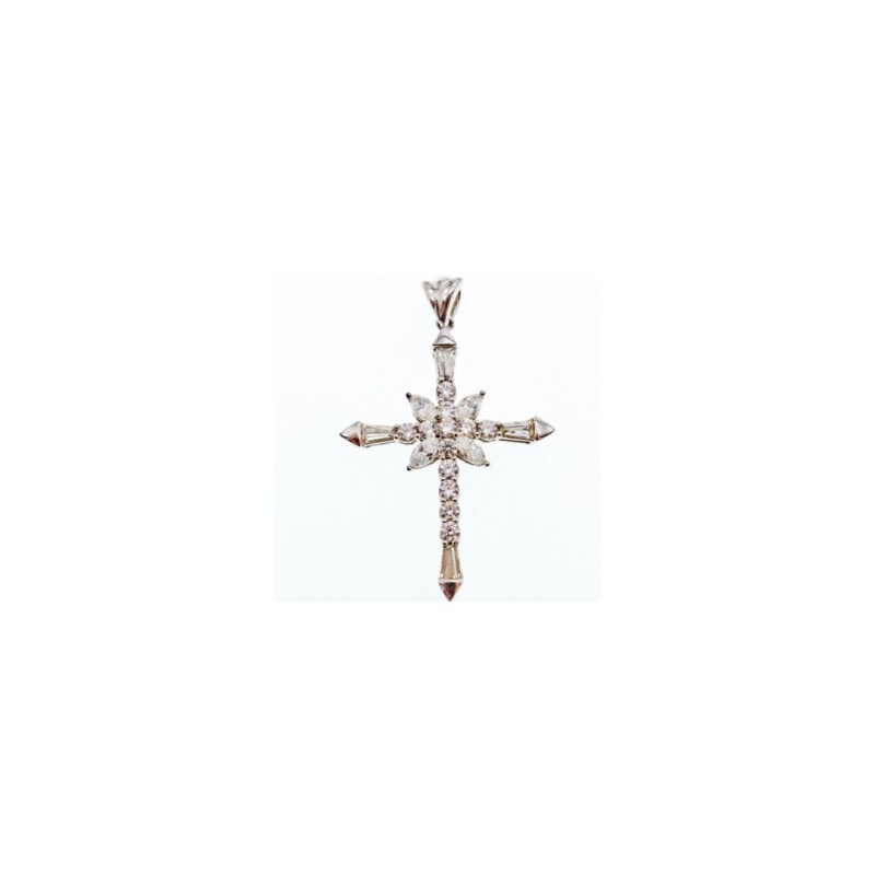 925 Sterling Silver CZ Cross Pendant