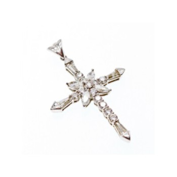 925 Sterling Silver CZ Cross Pendant