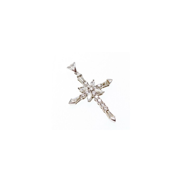 925 Sterling Silver CZ Cross Pendant